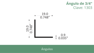 Ángulo de 3/4”