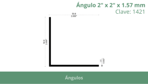 Ángulo de 2” x 2” x 1.57 mm
