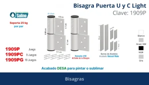 Bisagra Puerta U y C Light