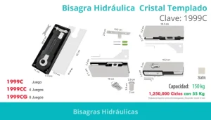 Bisagra Hidráulica Cristal Templado