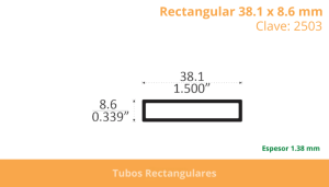 Rectangular 38.1 x 8.6 mm