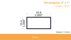 Rectangular 2” x 1”