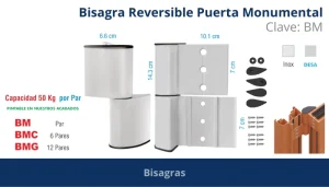 Bisagra Reversible Puerta Monumental